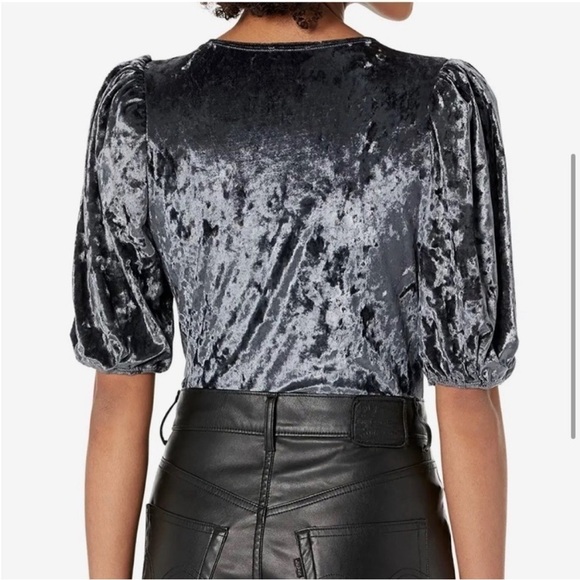 Free People Don’t You Wish Velvet Bodysuit Sunflower Seed Medium M - Picture 5 of 10